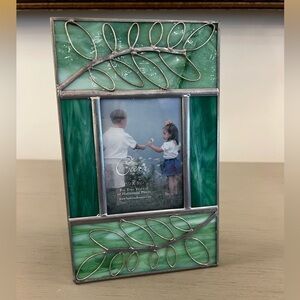 Carr Stain Glass Picture Frame 2000 Vintage Boho Craftsman Cottage 2.5x3.5 Photo